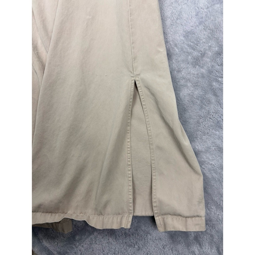 Susan Bristol Maxi Dress Khaki Denim Small Shift Pockets Minimalist Neutral - Picture 8 of 10